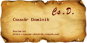 Csuvár Dominik névjegykártya